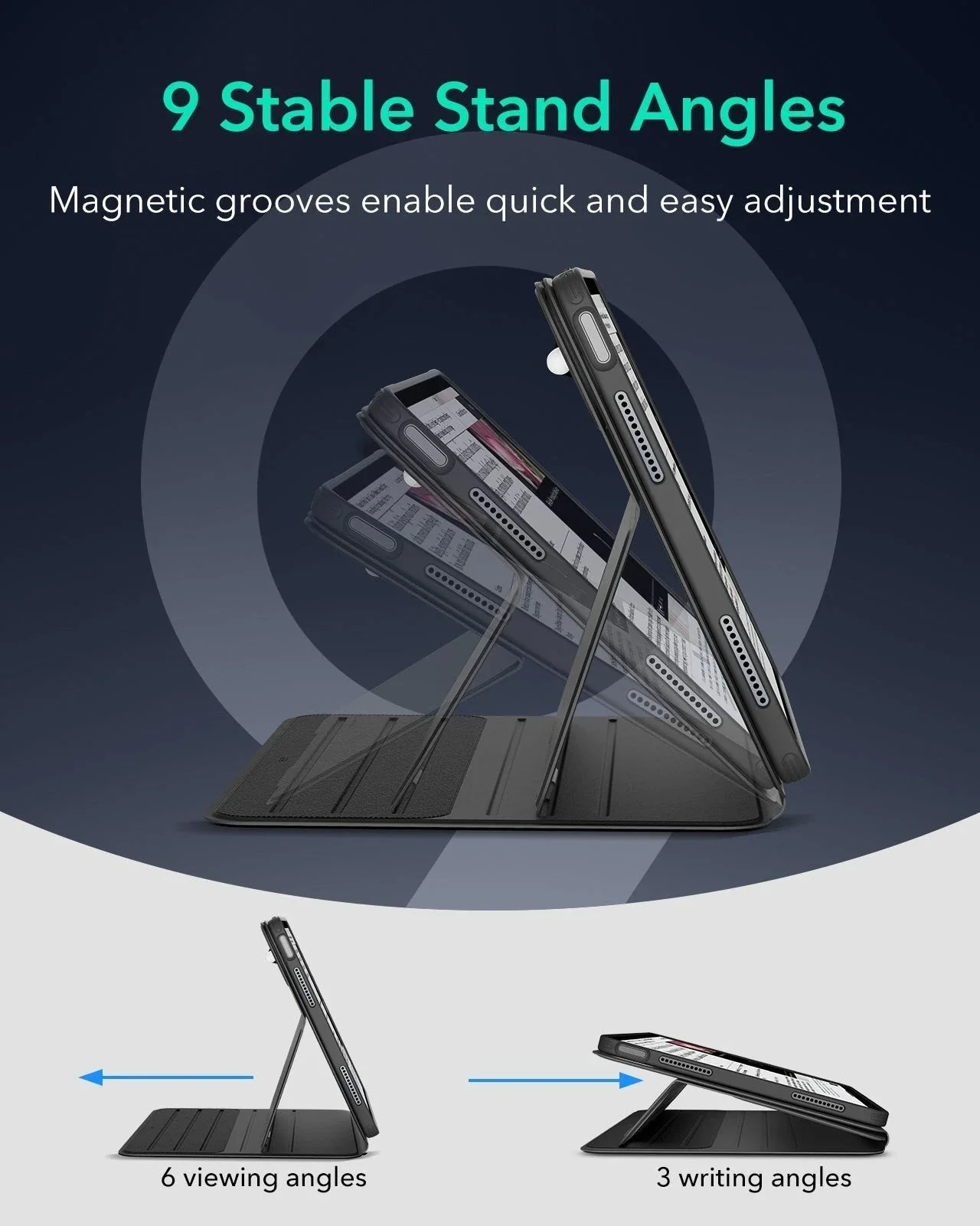 iPad Air 11" (M3) 2025 Bundle Shift Magnetic Case with Geo Digital Pencil - Navy Blue - Image 8