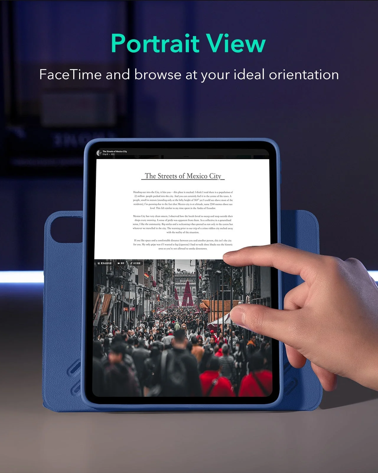 iPad Air 11" (M4) 2026 Shift Magnetic Case - Navy Blue - Image 5