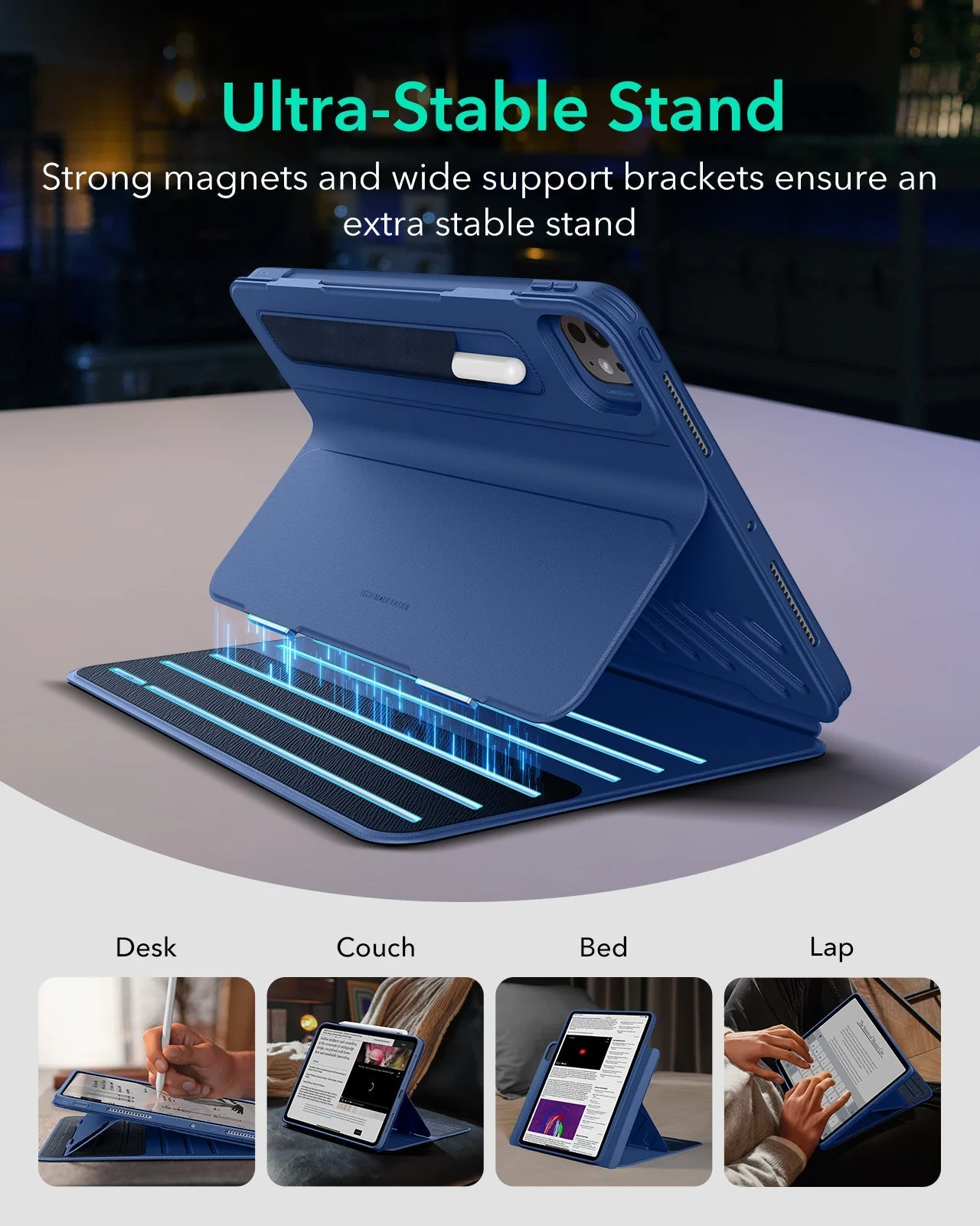 iPad Pro 11" (2025) Bundle Shift Magnetic Case & Armorite® Paper-Feel Protection - Navy Blue - Image 4