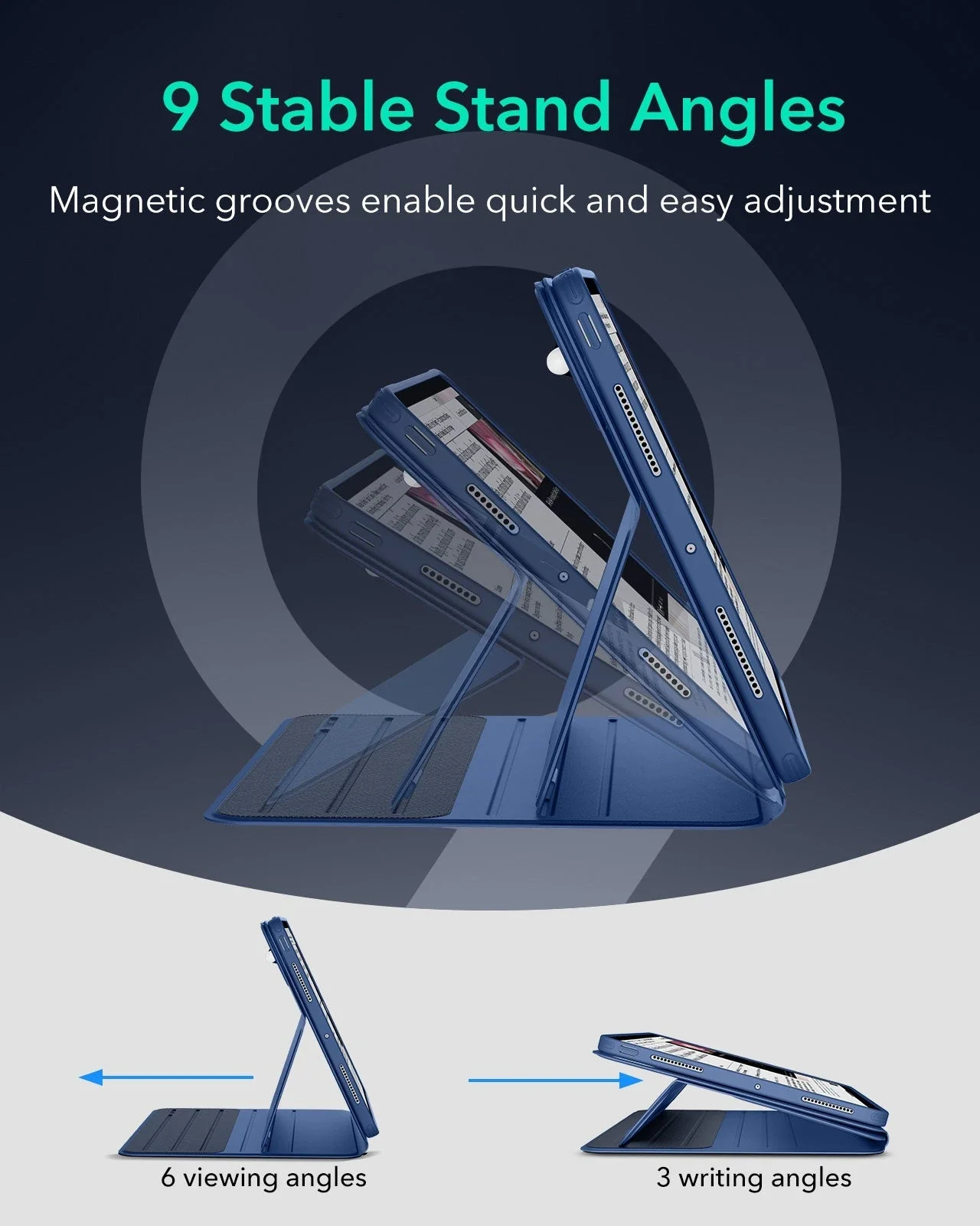 iPad Pro 11" (2025) Bundle Shift Magnetic Case & Armorite® Paper-Feel Protection - Navy Blue - Image 7