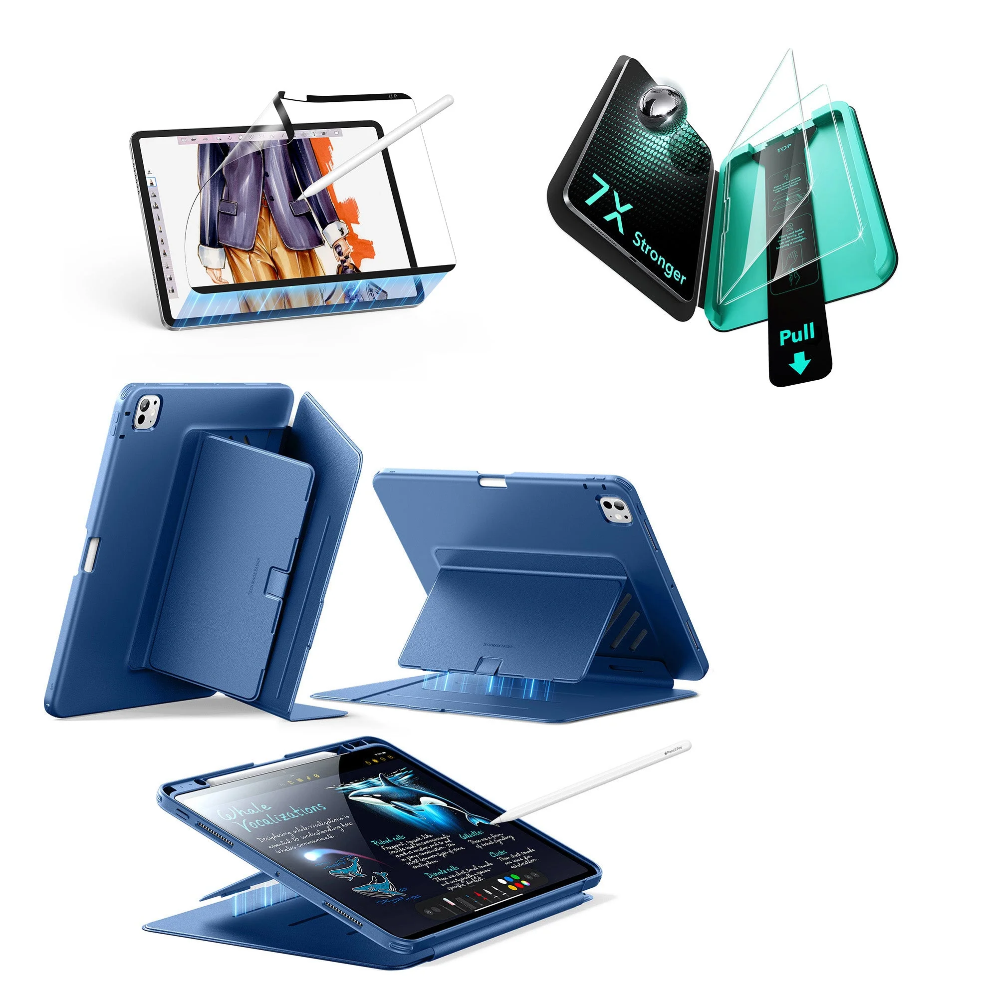 iPad Pro 13ʺ (2025) Flip Transformation Bundle - Navy Blue