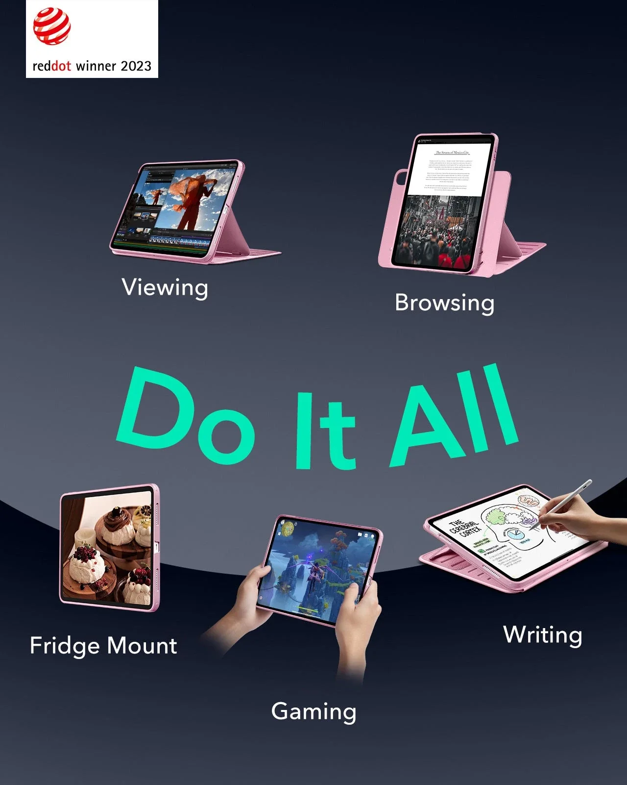 iPad 11" (A16) 2025 Bundle Shift Magnetic Case & Armorite® Protection - Pink - Image 3