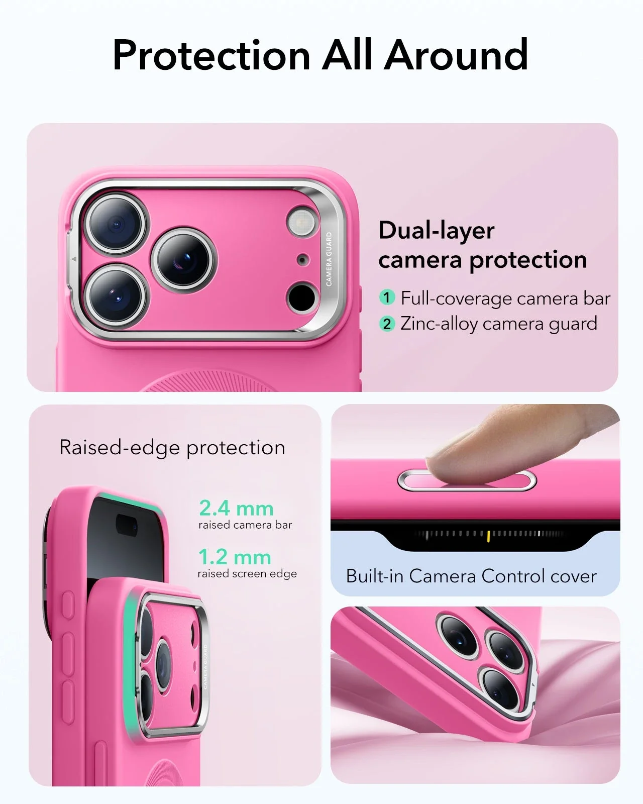 iPhone 17 Pro Cloud Soft Magnetic Case (Camera Control, Stash Stand) - Rosy Pink - Image 4
