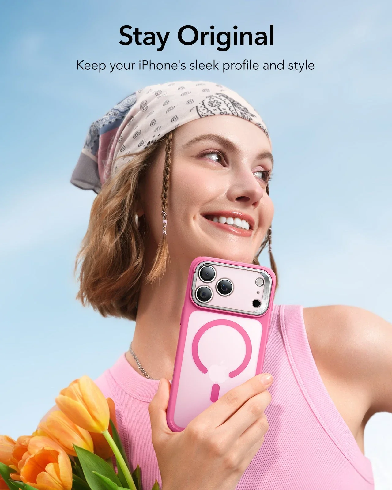 iPhone 17 Pro Classic Hybrid Magnetic Case (Camera Control, Stash Stand) - Frosted Pink - Image 8