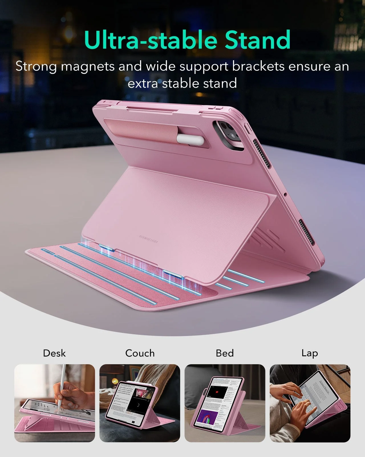 iPad Pro 13" (2025) Bundle Shift Magnetic Case & Armorite® Protection - Pink - Image 4