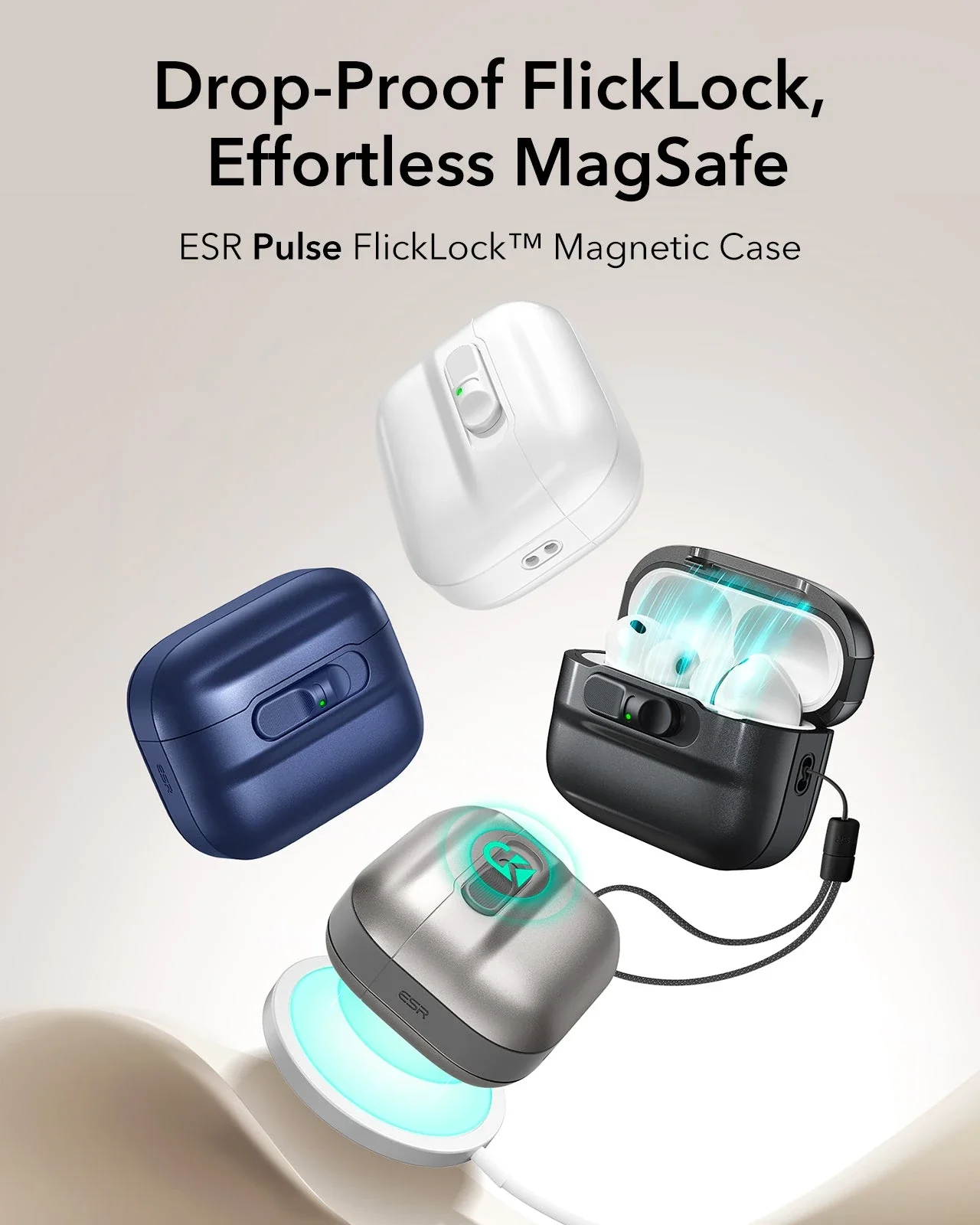 AirPods Pro 3 Pulse FlickLock Magnetic Case - Titanium - Image 3