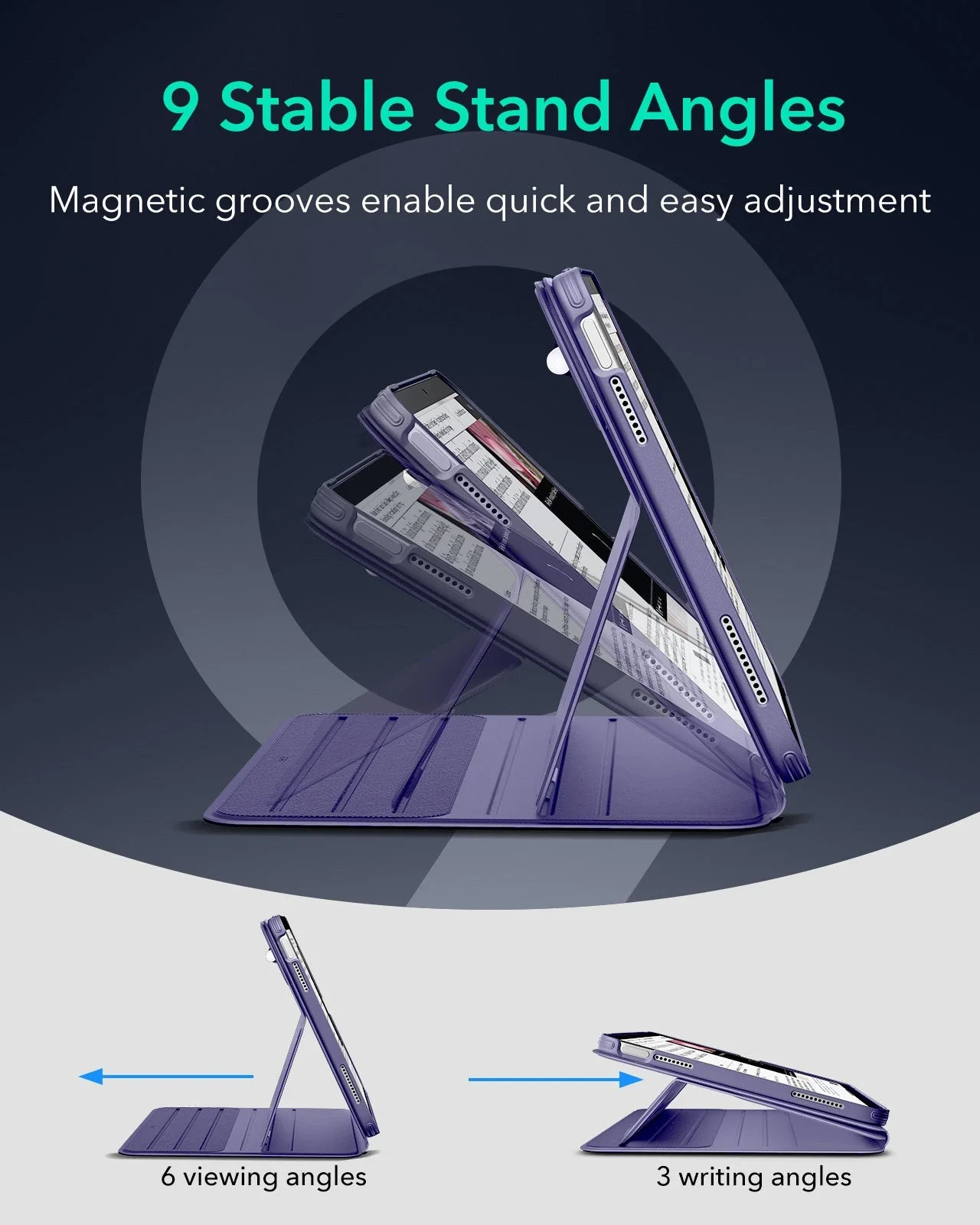iPad 11" (A16) 2025 Bundle Shift Magnetic Case & Armorite® Paper-Feel Protection - Purple - Image 7