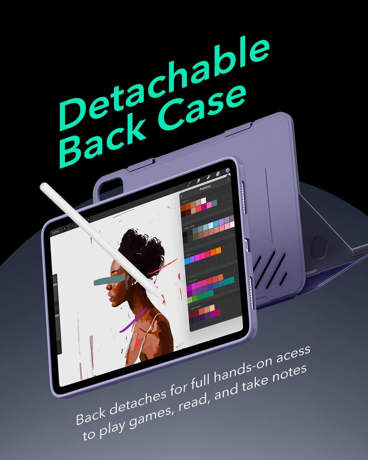 iPad Air 11" (M3) 2025 Bundle Shift Magnetic Case & Armorite® Paper-Feel Protection - Purple - Image 5