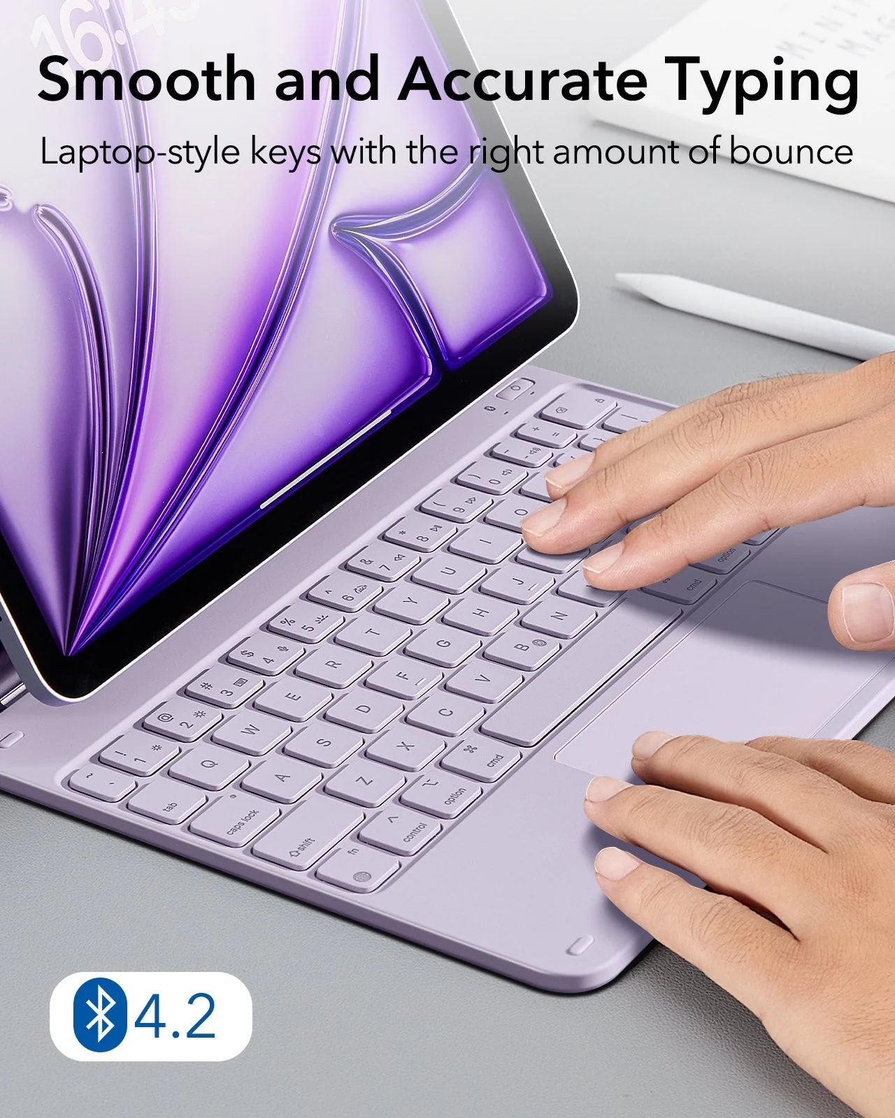 iPad Air 11” (M4) 2026 Rebound Magnetic Keyboard Case - US Layout-Purple - Image 6