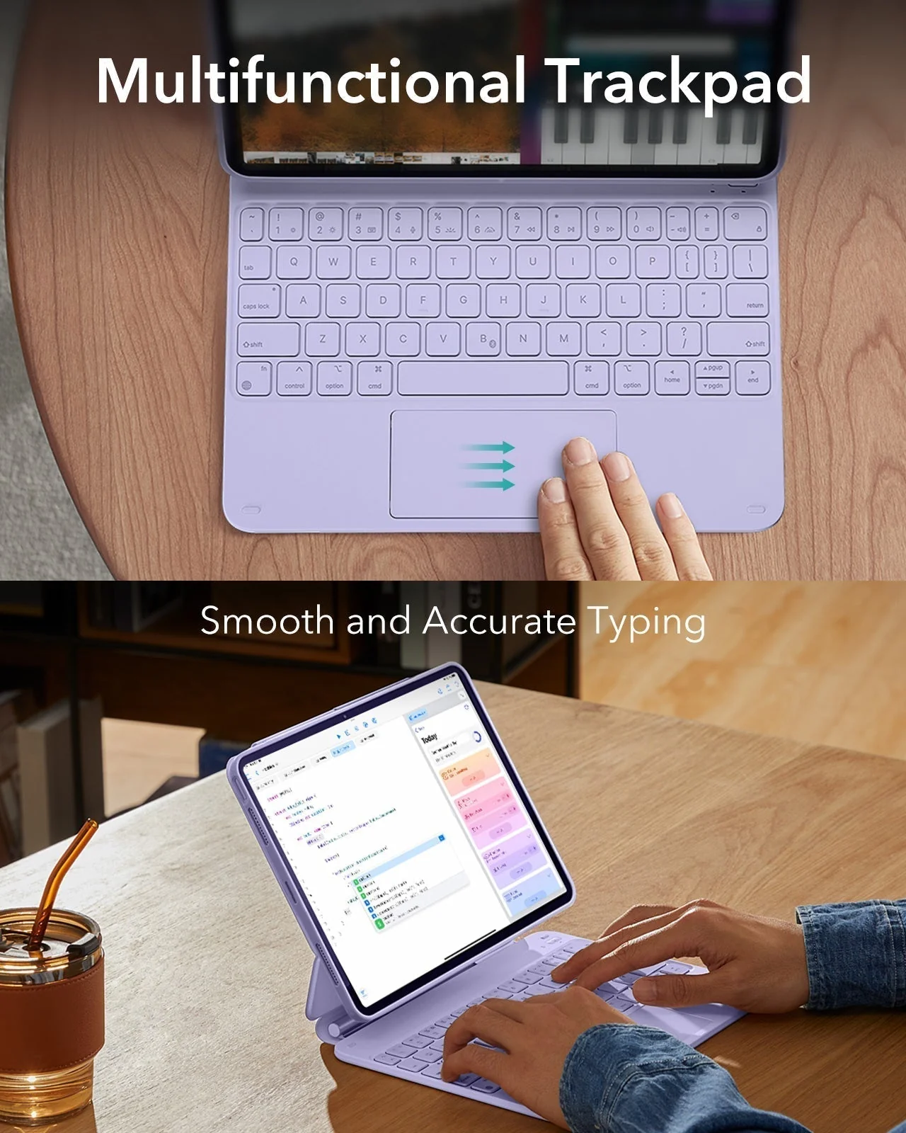 iPad Air 11" (M4) 2026 Bundle Rebound Magnetic Keyboard Case 360 & Screen Protectors-US-Layout-Purple - Image 14