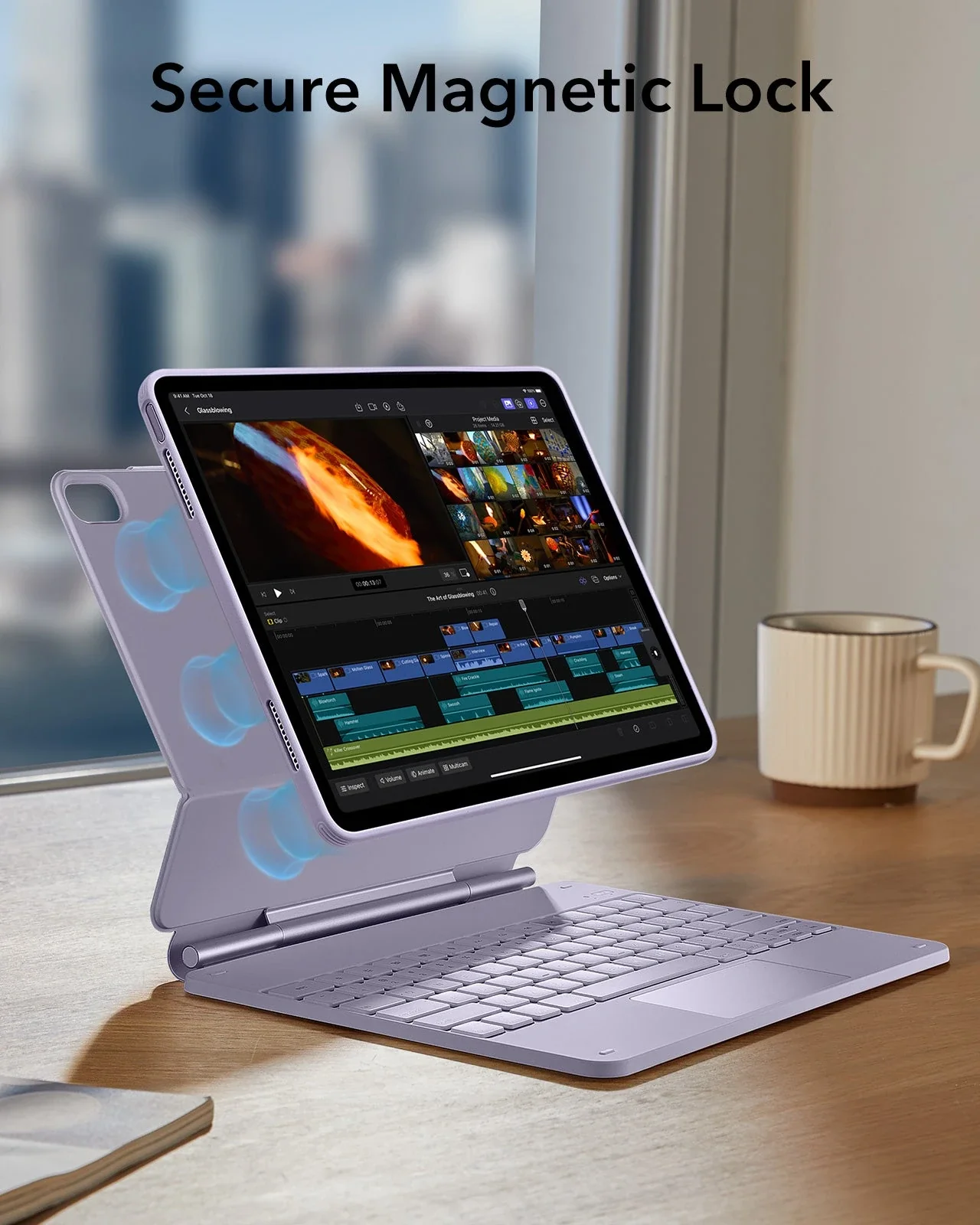 iPad Air 13" (M4) 2026 Bundle Rebound Magnetic Keyboard Case 360, Armorite & Paper-Feel Screen Protectors - US Layout-Purple - Image 7