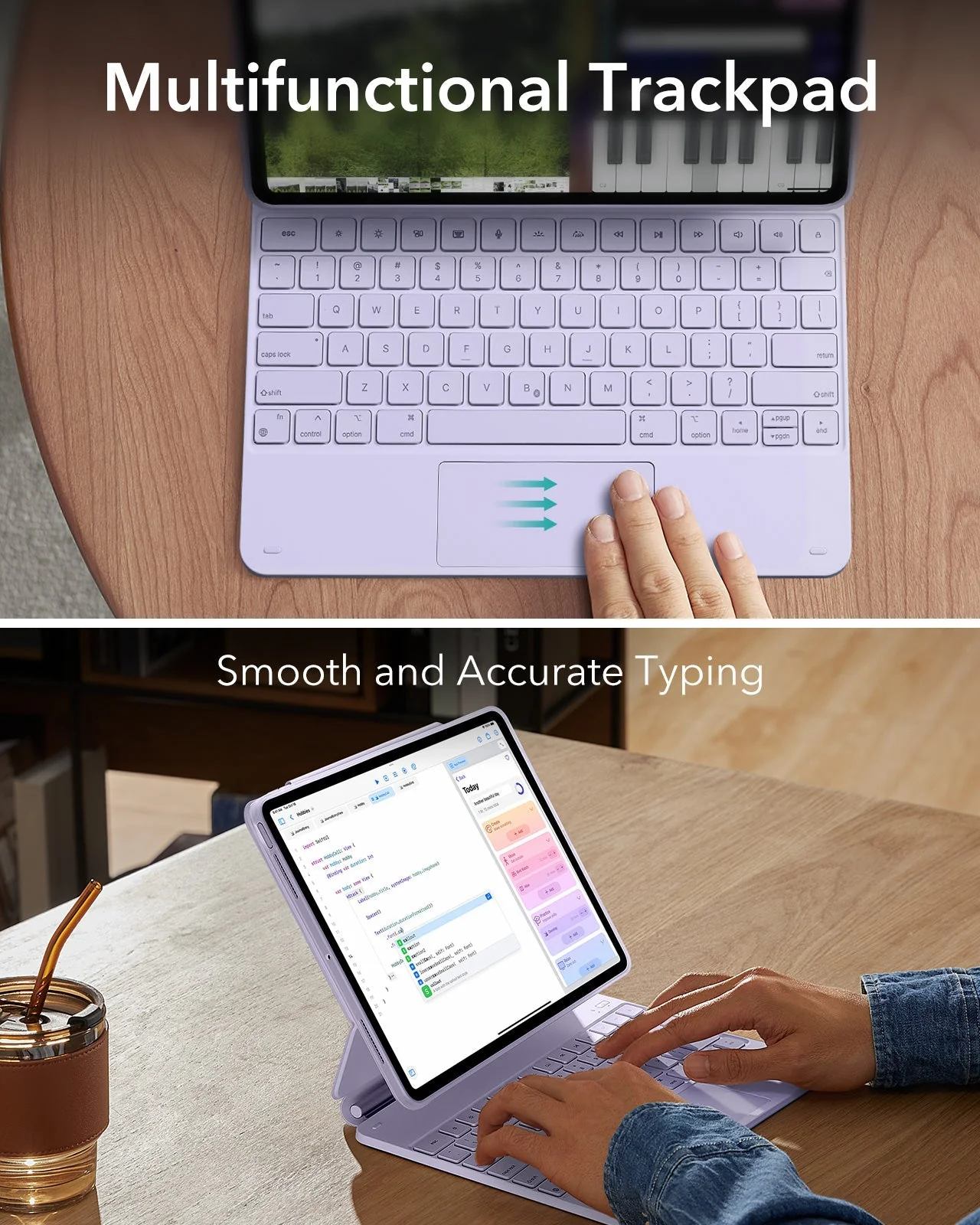 iPad Pro 13″ (2025) Rebound Magnetic Keyboard Case 360 - US Layout-Purple - Image 6