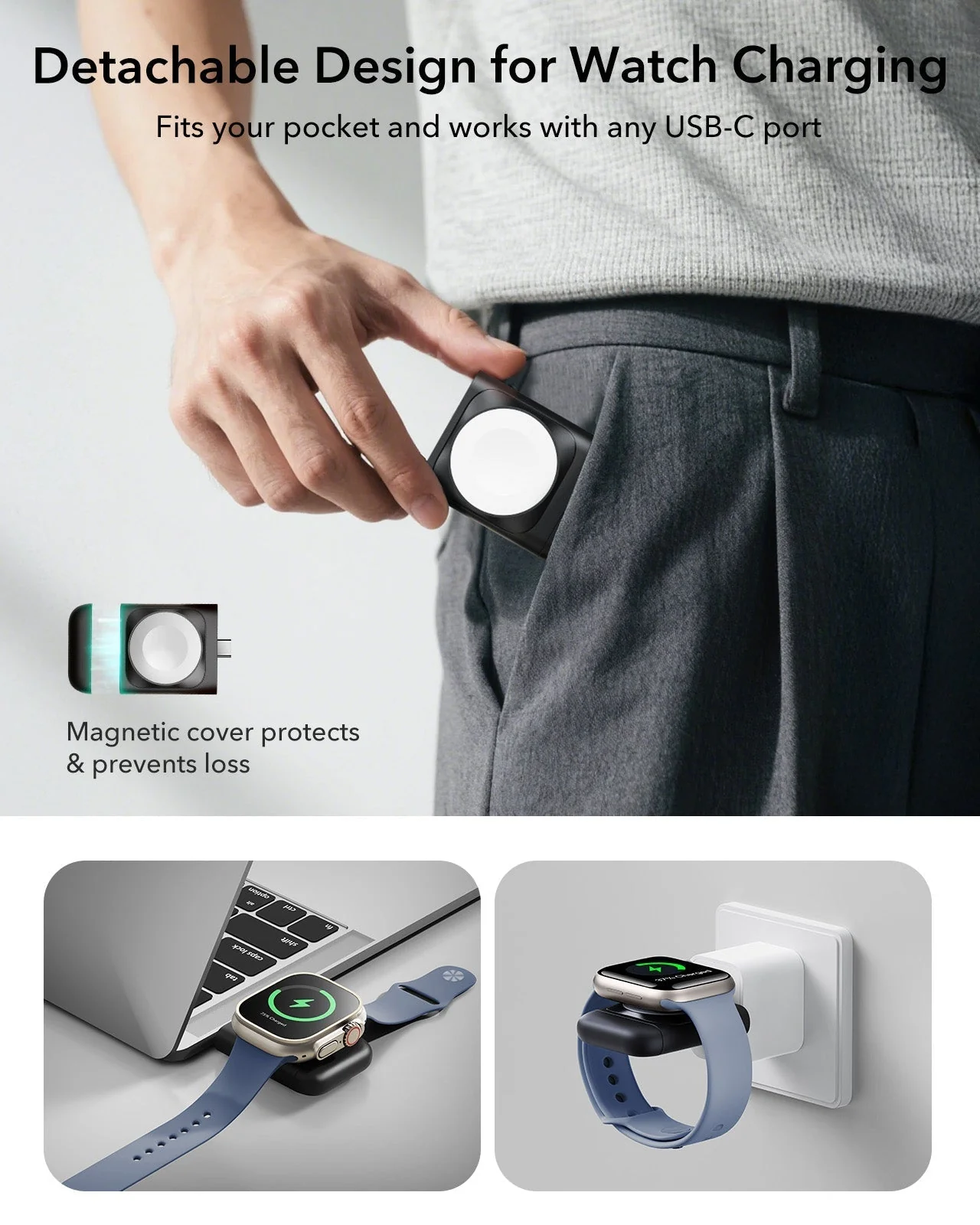 CryoBoost 3-in-1 Magnetic Charging Station (25W, Qi2.2) - JP Plug–Black - Image 8