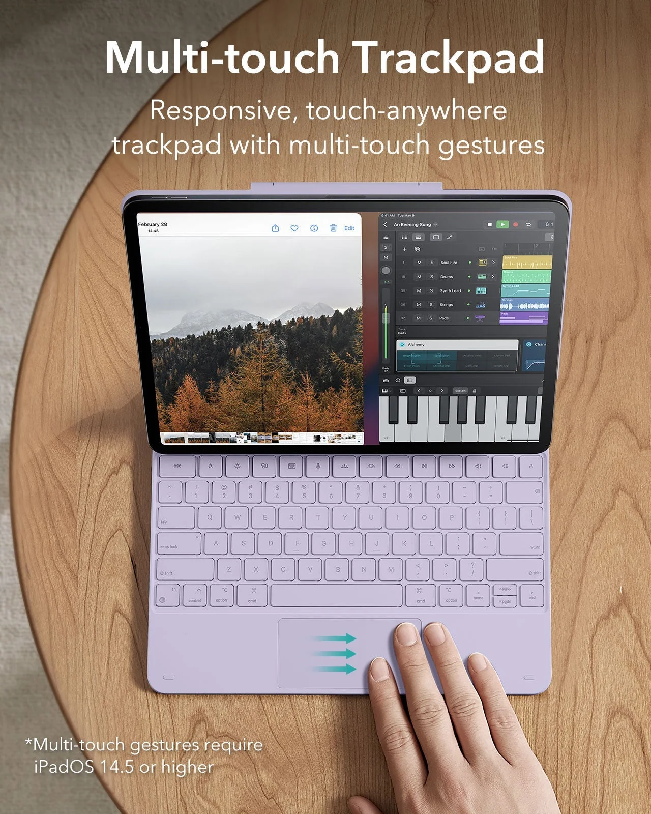 iPad Air 13″ (2024) Rebound Magnetic Keyboard Case - US Layout-Purple - Image 9