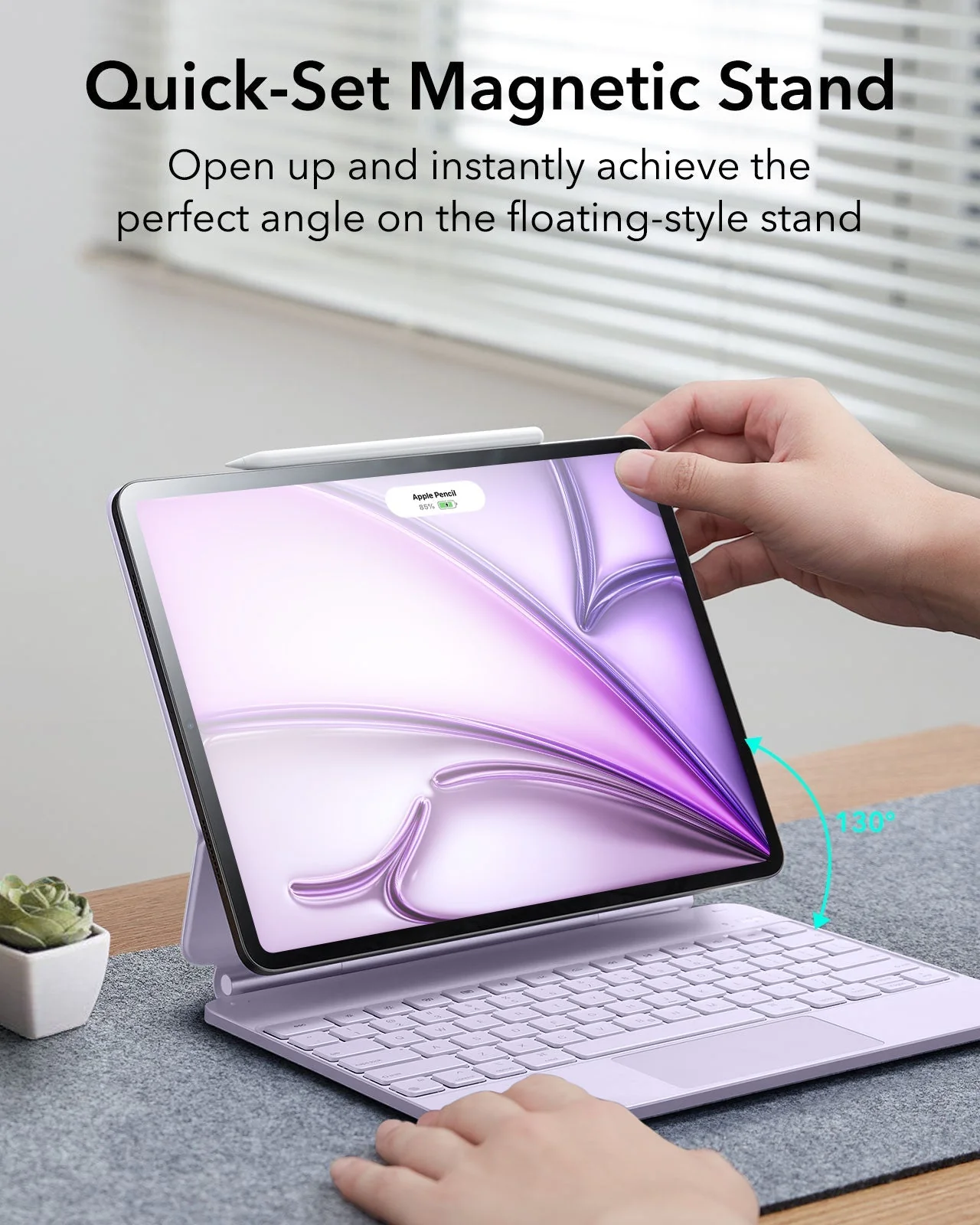 iPad Air 13″ (2024) Rebound Magnetic Keyboard Case - US Layout-Purple - Image 5