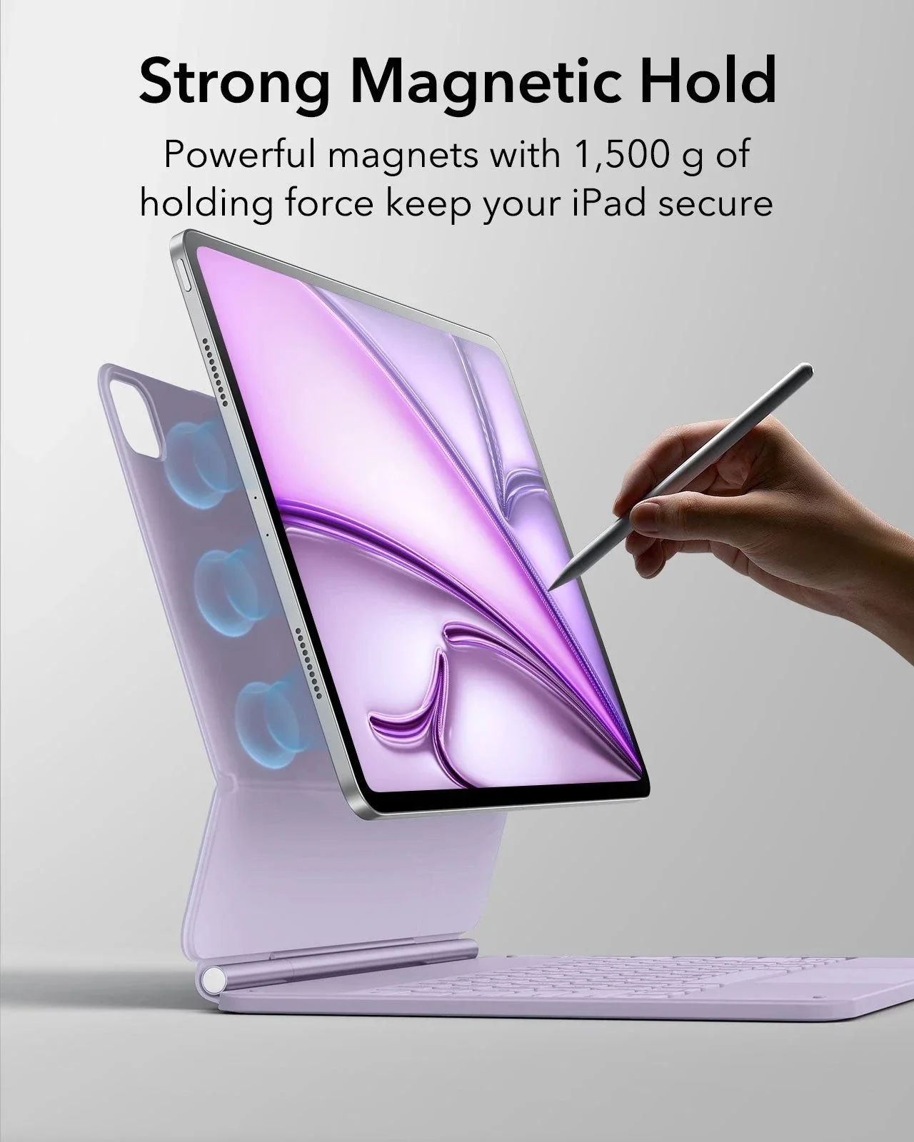 iPad Air 13″ (2024) Rebound Magnetic Keyboard Case - US Layout-Purple - Image 6