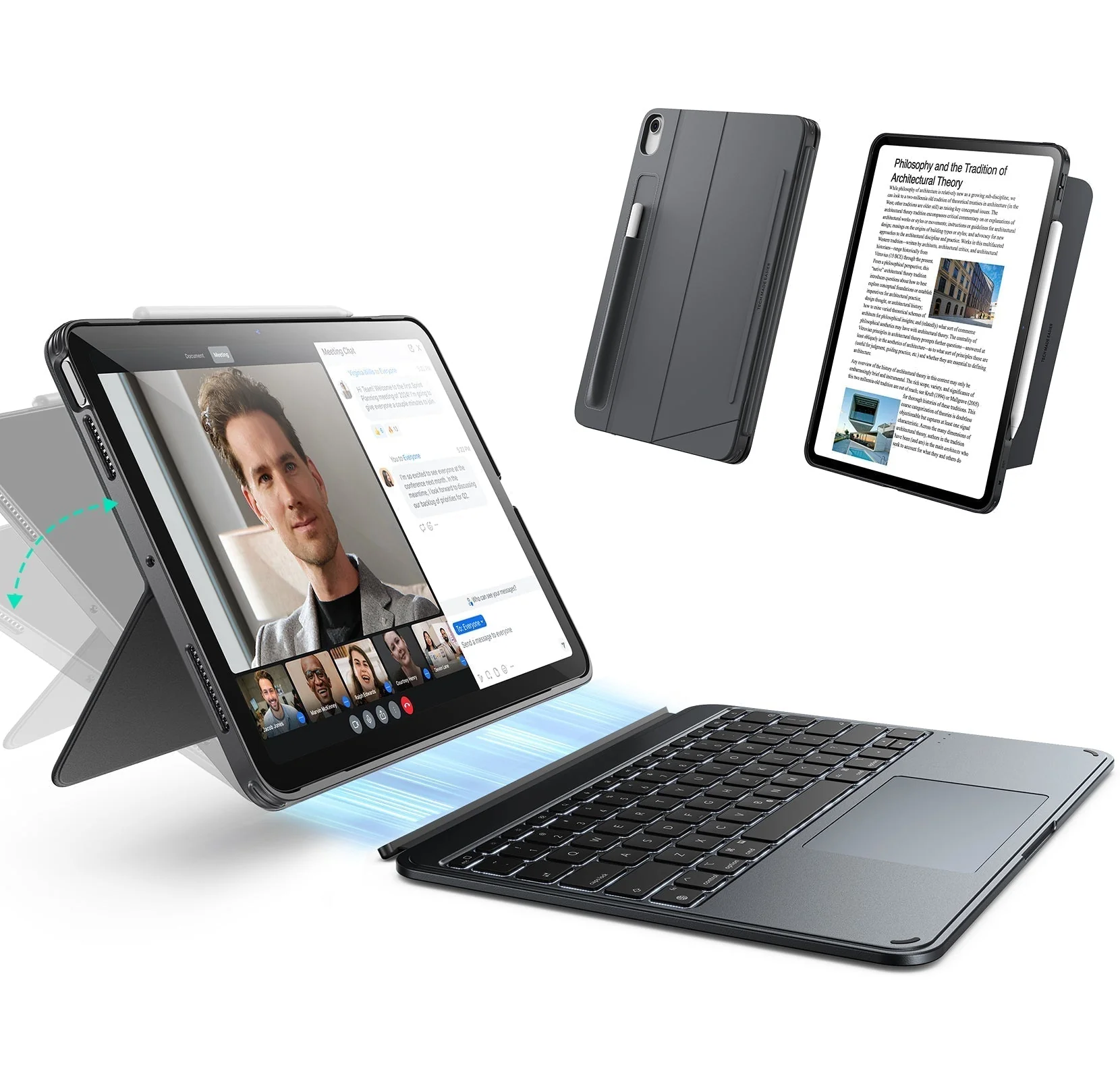 iPad Air 13" (M4) 2026 Shift Keyboard Case (Detachable) -US Layout-Dark Gray - Image 3