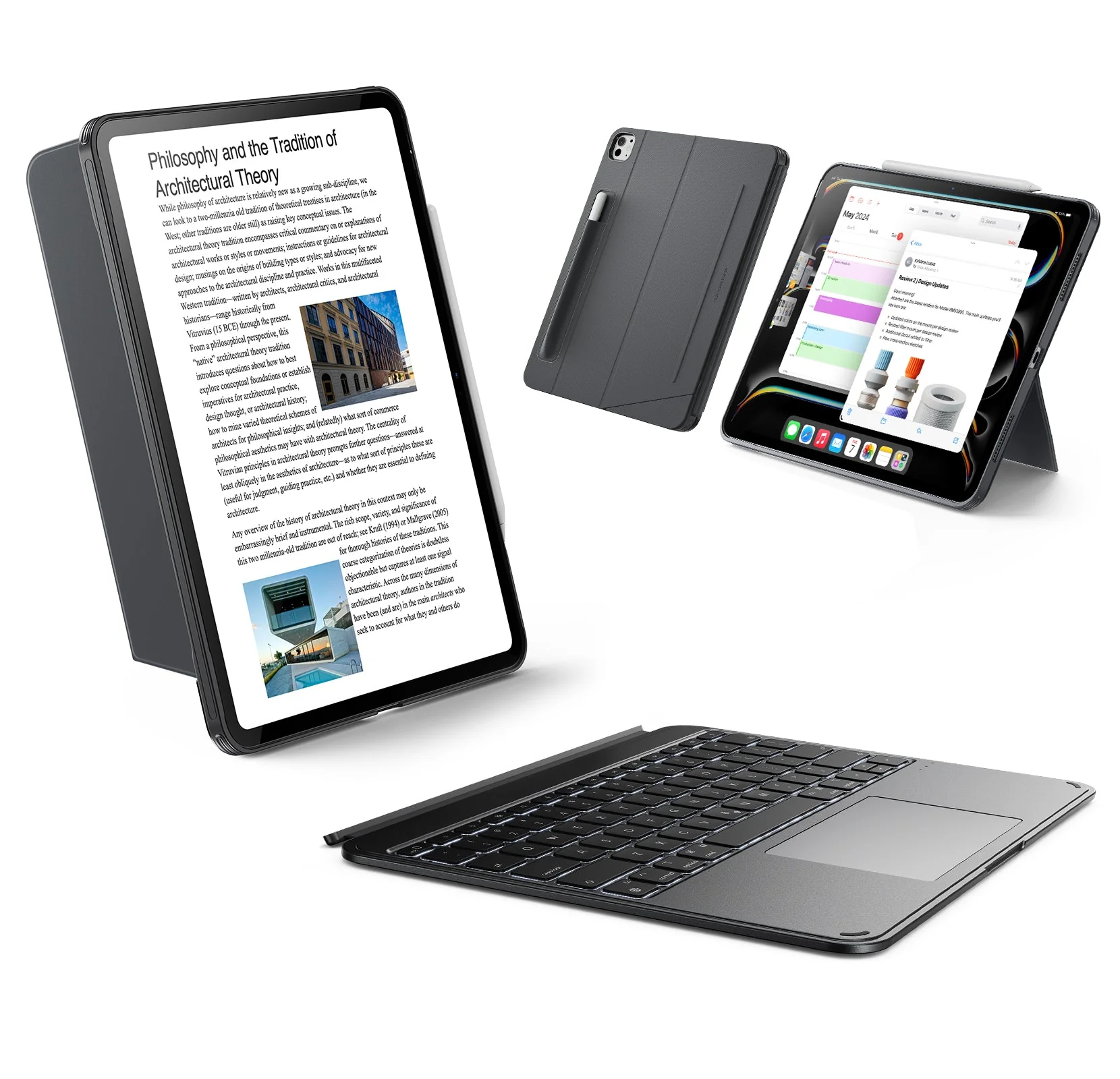 iPad Pro 13" (2024) Shift Keyboard Case (Detachable) - US Layout - Dark Gray - Image 2