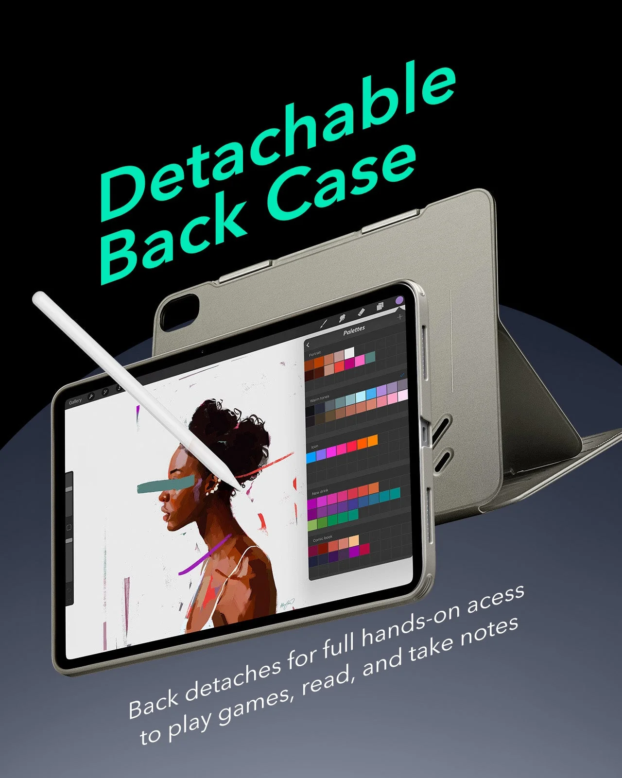 iPad 11" (A16) 2025 Bundle Shift Magnetic Case & Armorite® Paper-Feel Protection - Titanium - Image 6