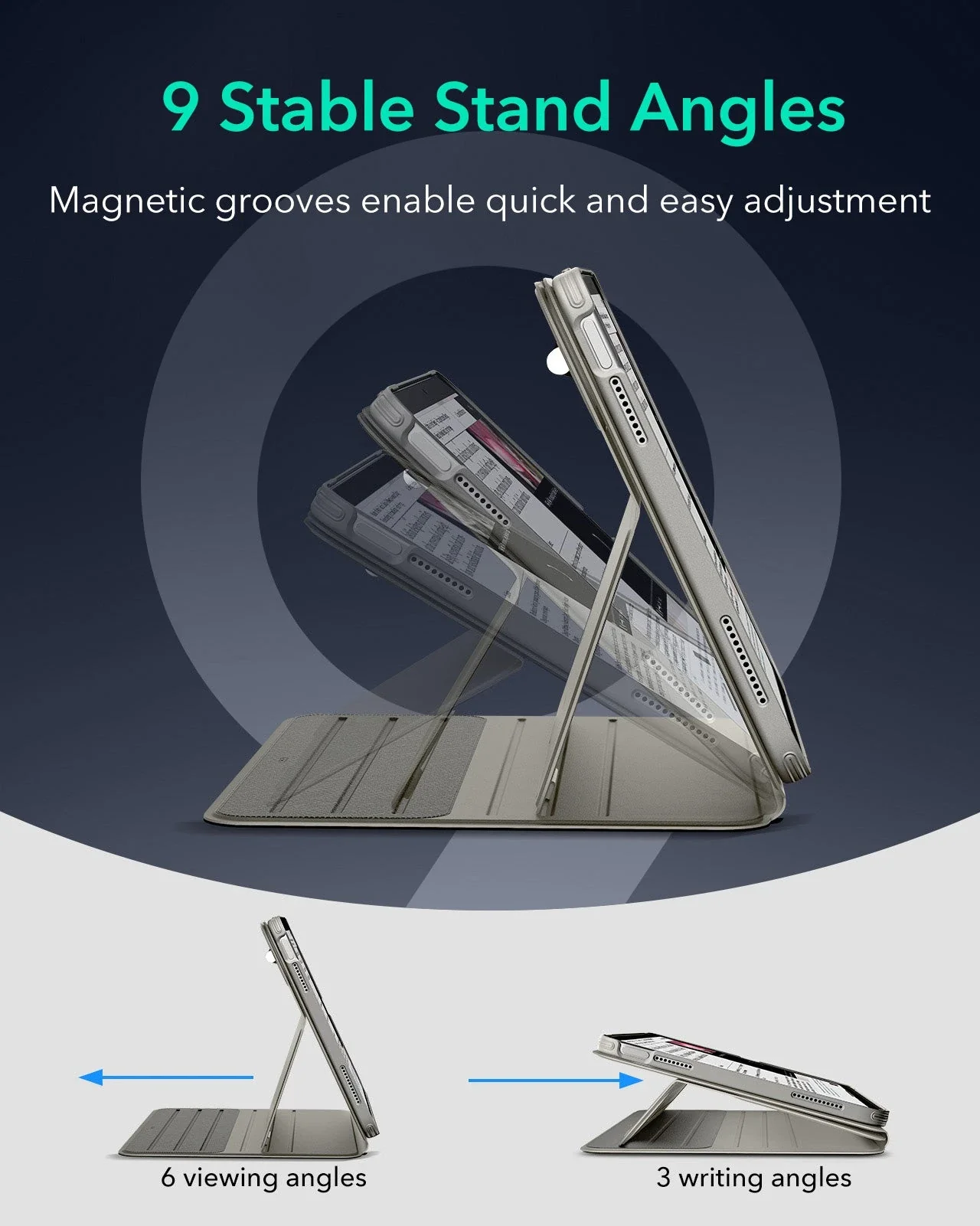 iPad 11" (A16) 2025 Bundle Shift Magnetic Case & Armorite® Paper-Feel Protection - Titanium - Image 7