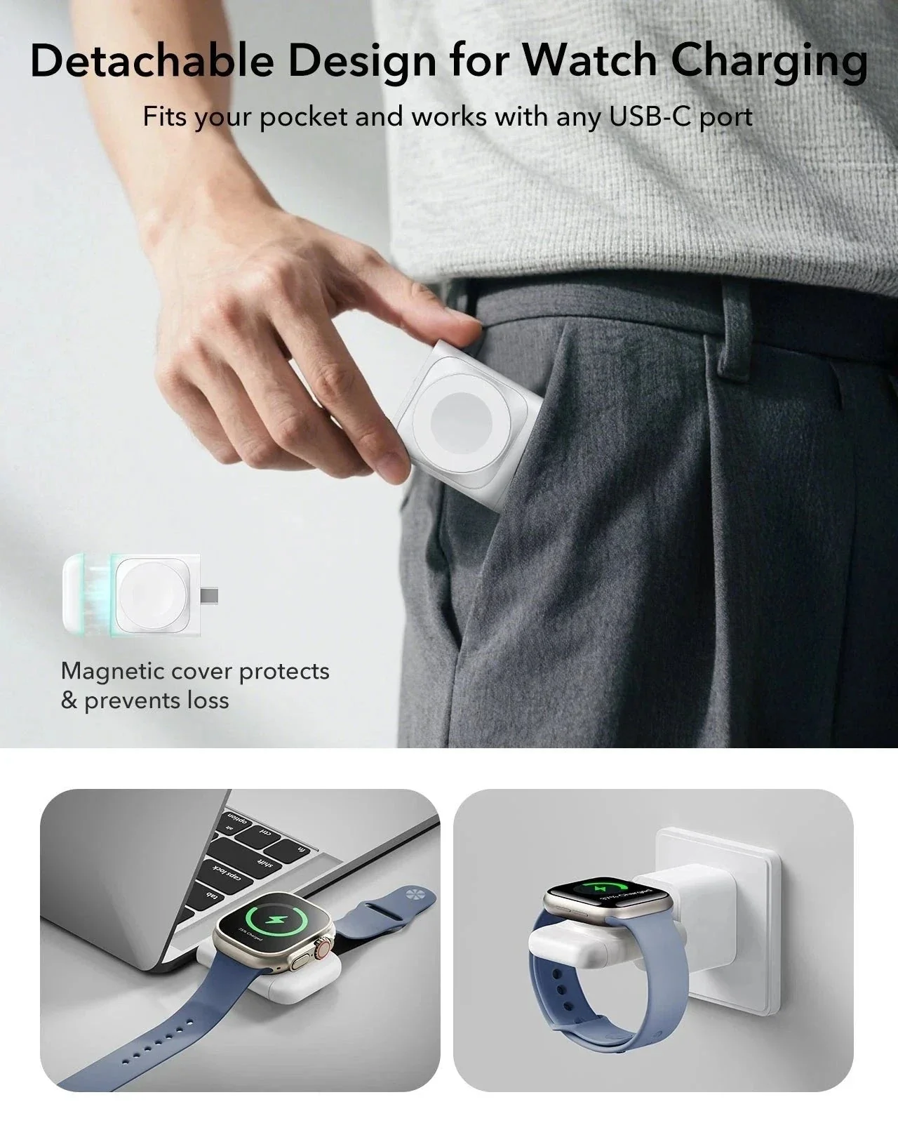 CryoBoost 3-in-1 Magnetic Charging Station (25W, Qi2.2) - US Plug–White - Image 7