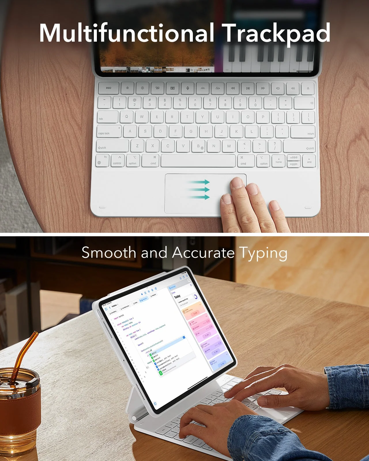 iPad Pro 13″ (2025) Rebound Magnetic Keyboard Case 360 - US Layout-White - Image 3