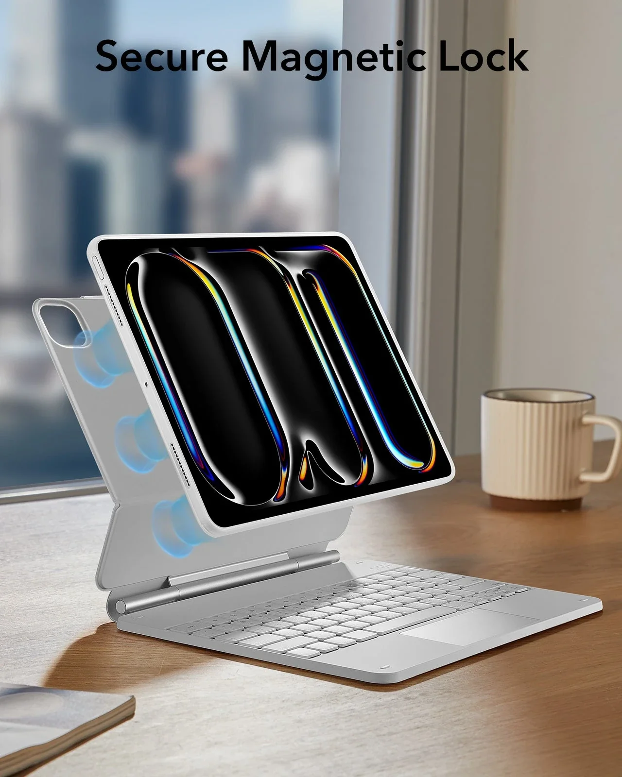 iPad Pro 13″ (2025) Rebound Magnetic Keyboard Case 360 - US Layout-White - Image 7