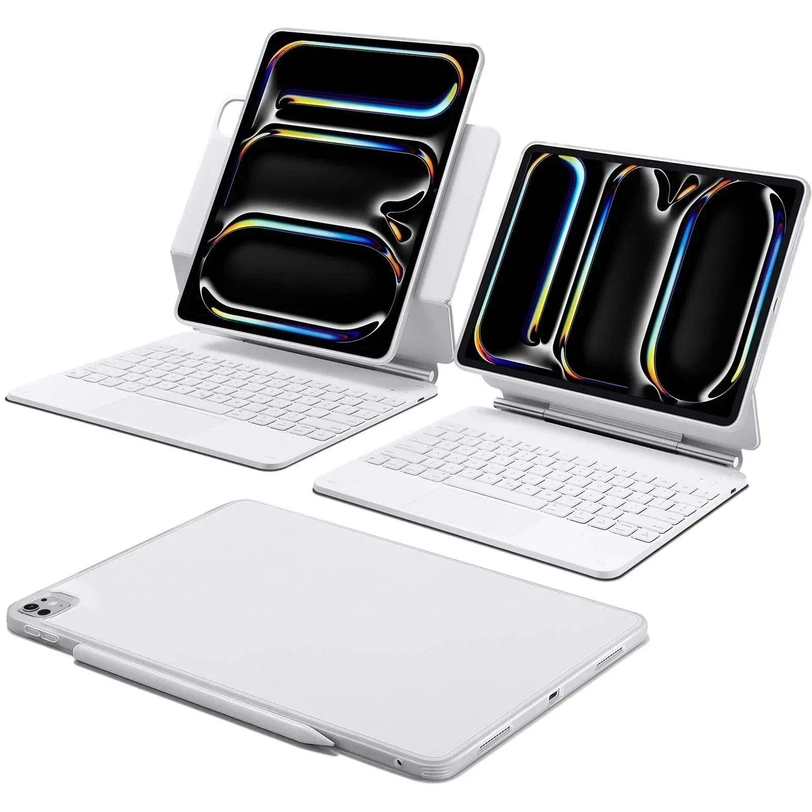 iPad Pro 13″ (2025) Rebound Magnetic Keyboard Case 360 - US Layout-White - Image 9